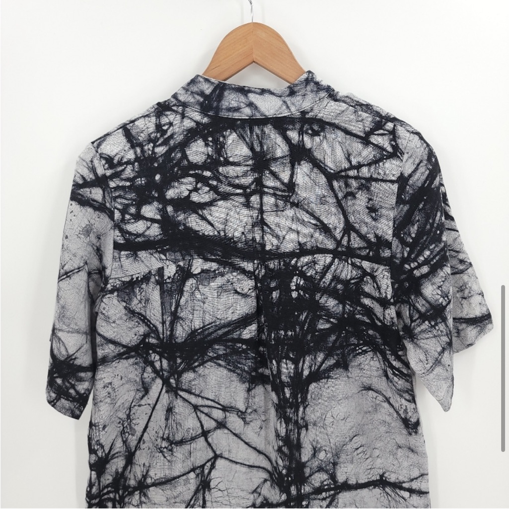 Osei Duro Abstract “Crackle Print” Linen Shirt Dress — image 6 of 8